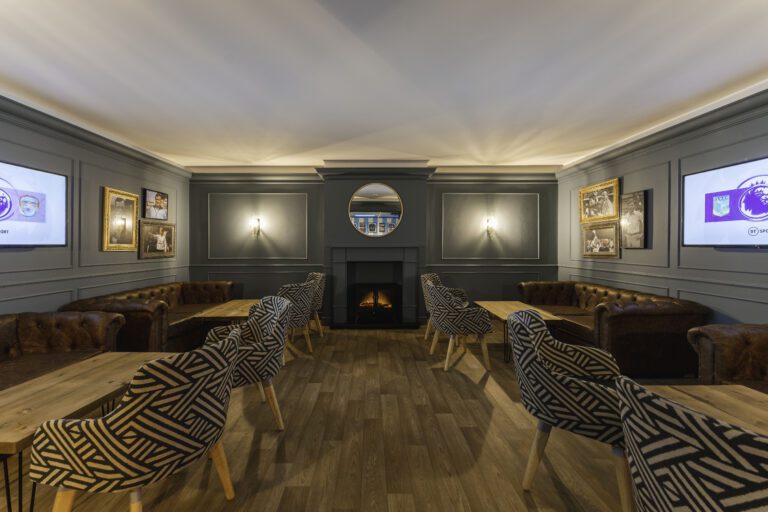 The Manager’s Office, a private room with a fireplace